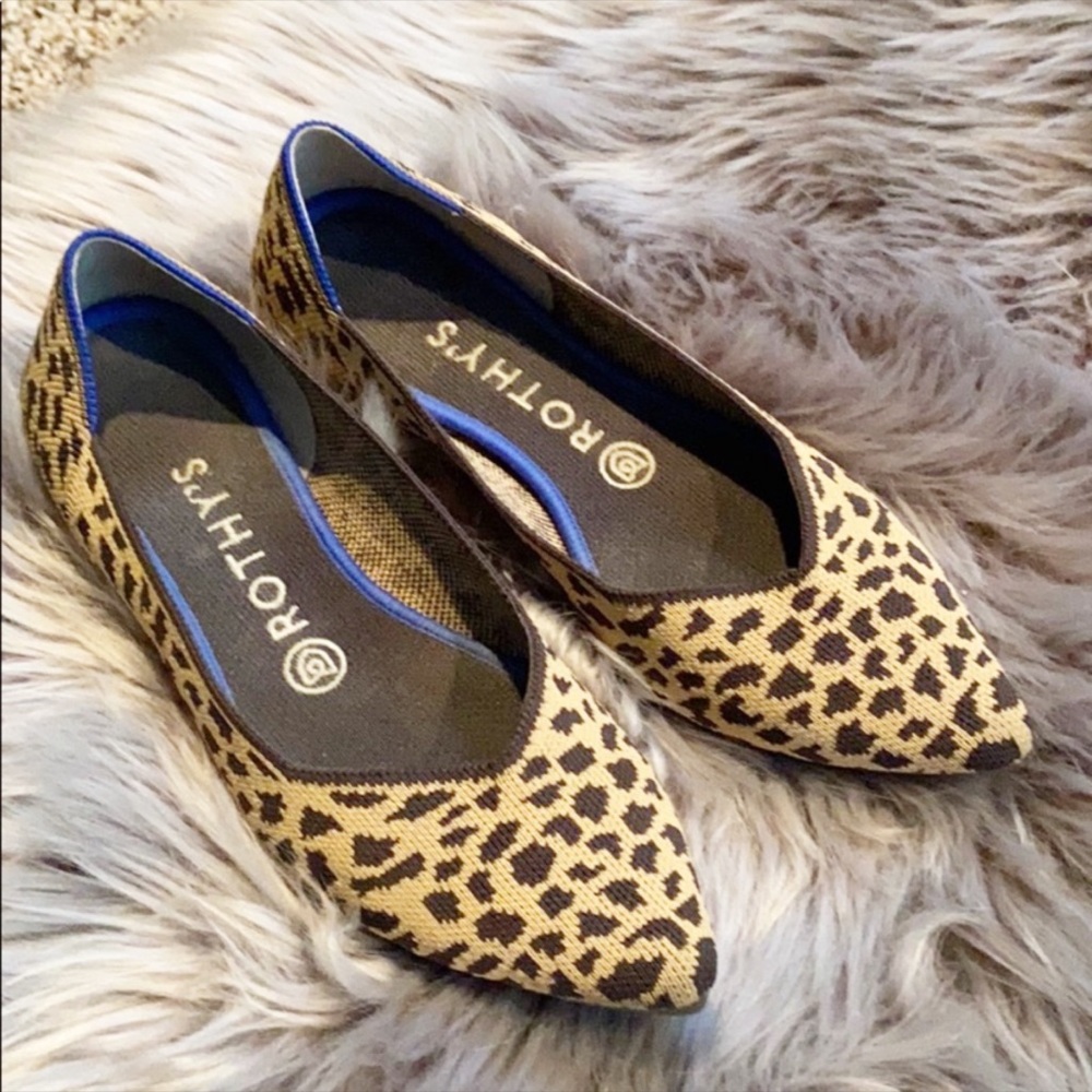 Rothys Leopard The Point Flats